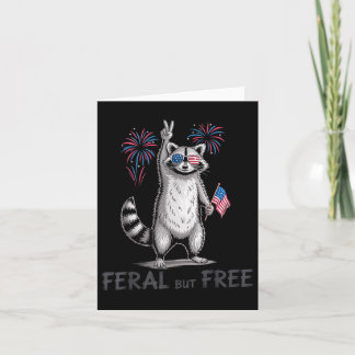 Tarjeta Feral &amp; Bandera Libre De Eeuu 4 De Julio Fuego