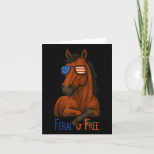 Tarjeta Feral & Gratuito Caballo Patriótico 4 De Julio