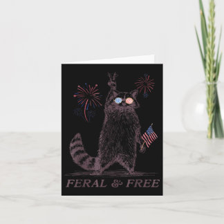 Tarjeta Feral &amp; Racoon Patriótico Gratuito Feral Y