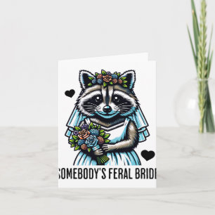 Tarjeta Feral Bride de alguien cute Raccoon gracioso Boda