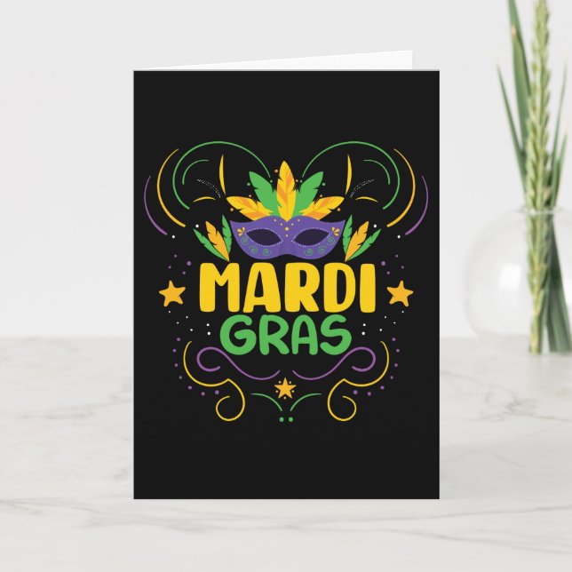 Tarjeta Feriado de Mardi Gras (Anverso)