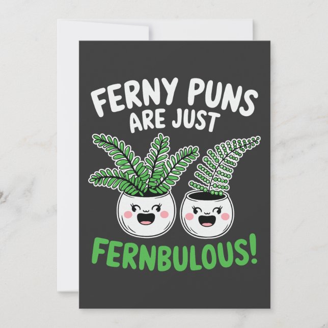 Tarjeta Ferny Puns – Fernbulous! Funny Plant Design (Anverso)