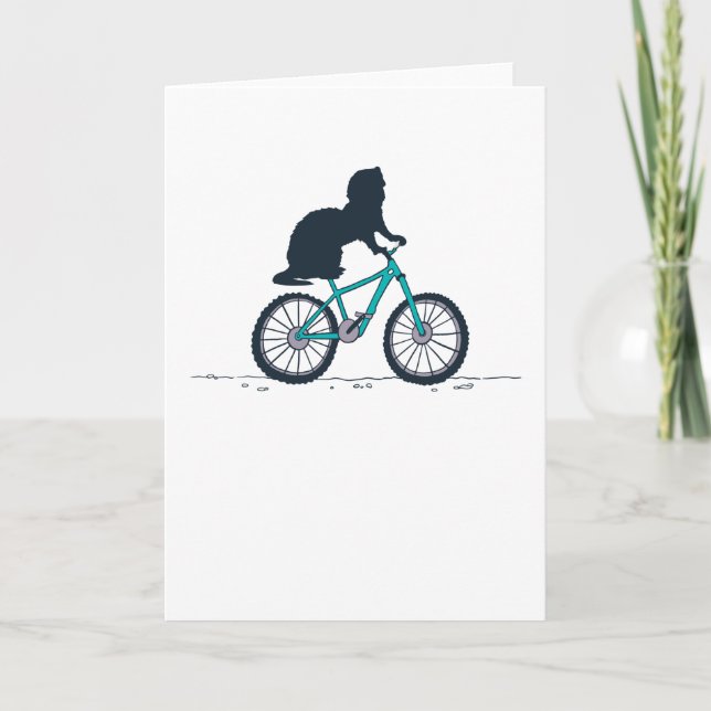 Tarjeta Ferret en bicicleta (Anverso)