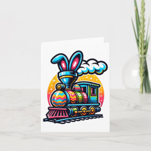 Tarjeta Ferrocarril Bunny Easter Egg Kids Toddler Boys