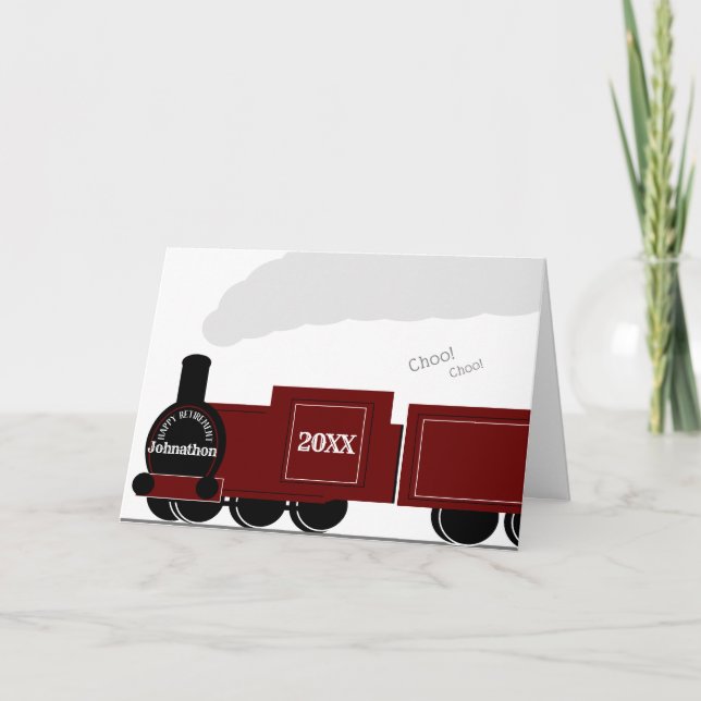 Tarjeta Ferrocarril de vapor de Jubilación Personalizada (Anverso)