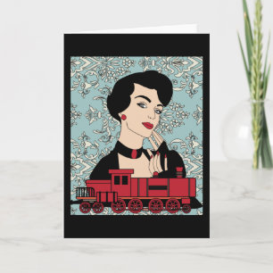 Tarjeta Ferrocarril Retro Vintage