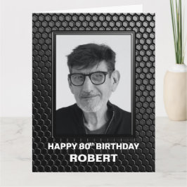 Tarjeta Festejo de Personalizado de cumpleaños 80 negro mo