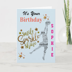 Tarjeta Festín de cumpleaños personalizado de Netball