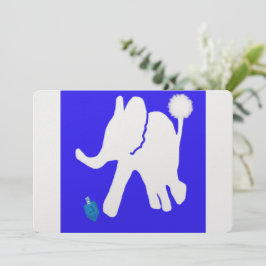 Tarjeta Festiva ח נ ו כ ה Hanukkah dreidel con elefante blanco