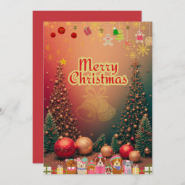 TARJETA FESTIVA かわいい犬たちのイラスト入りクリスマスカード♡
