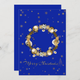 TARJETA FESTIVA ブルーエレガントなクリスマスカード♡ 