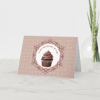 Tarjeta Festiva 013 Chocolate Cupcake Happy Birthday Card