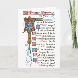 Tarjeta Festiva 029 Vintage Christmas Card Manuscript Iluminado