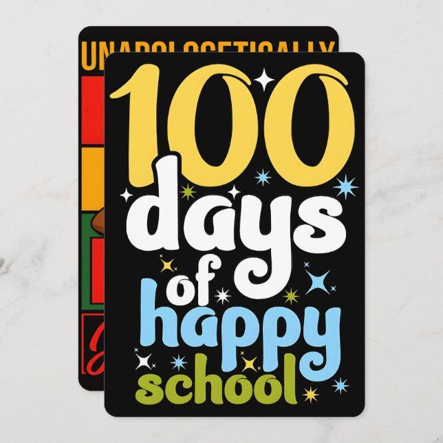 Tarjeta Festiva 100 Days Learning Black History 2026  (Anverso / Reverso)
