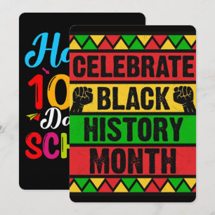 Tarjeta Festiva 100 días aprendiendo historia negra 2026