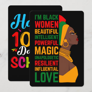 Tarjeta Festiva 100 días aprendiendo historia negra 2026