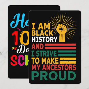Tarjeta Festiva 100 días aprendiendo historia negra 2026