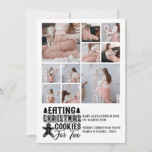 Tarjeta Festiva 10 cookies de fotografía Navidades para 2 embarazo