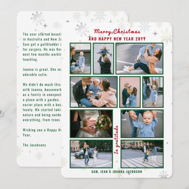 Tarjeta Festiva 10 Fotos Carta Collage Cute Elegante Personalizada (Anverso / Reverso)