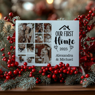 Tarjeta Festiva 10 Navidades de fotomontología nuestra primera cas