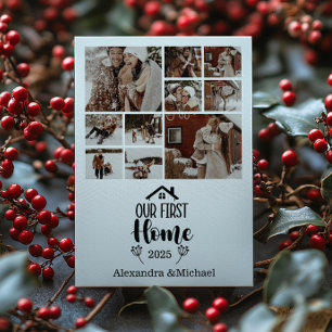 Tarjeta Festiva 10 Navidades de fotomontología nuestra primera cas
