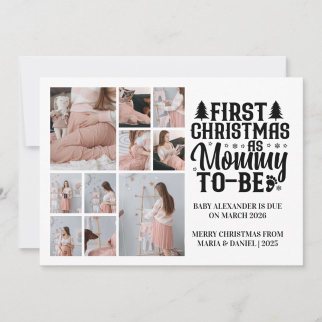 Tarjeta Festiva 10 Photo Mommy to be Christmas Pregnancy  (Anverso)