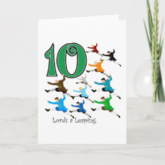 Tarjeta Festiva 10 señores Leaping