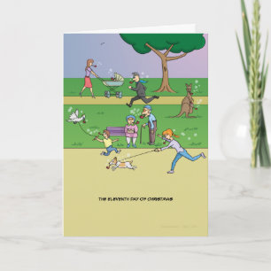 Tarjeta Festiva 11º Día de Navidades (11 Pipers Piping)
