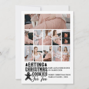 Tarjeta Festiva 11 cookies de fotografía Navidades para 2 embarazo