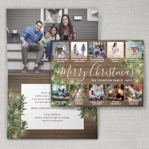 Tarjeta Festiva 11 Navidades de fotografía: vegetación, madera y l