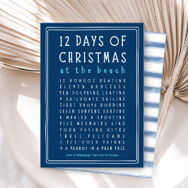 Tarjeta Festiva 12 Days of Christmas Beach Style