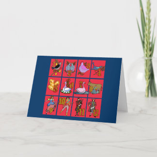 Tarjeta Festiva 12 días de camisetas del navidad, ropa, regalos