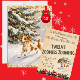 Tarjeta Festiva 12 Días De Doggie Navidades Día 12