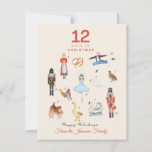 Tarjeta Festiva 12 días de Navidades (Anverso)