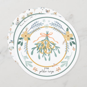 Tarjeta Festiva 12 días de Navidades Cinco