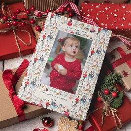 Tarjeta Festiva 12 días de Navidades clásica foto tradicional