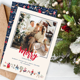 Tarjeta Festiva 12 días de Navidades de la ru Foto