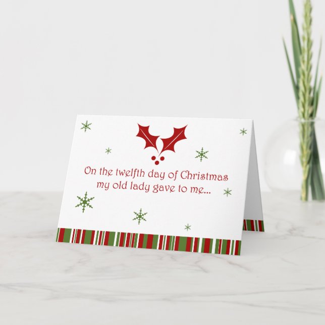 Tarjeta Festiva 12 días de Navidades de Redneck (Anverso)