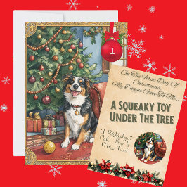 Tarjeta Festiva 12 Días De Navidades Doggie Día 1