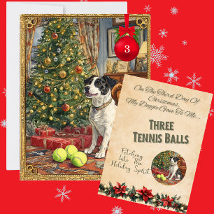 Tarjeta Festiva 12 Días De Navidades Doggie Día 3