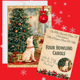 Tarjeta Festiva 12 Días De Navidades Doggie Día 4