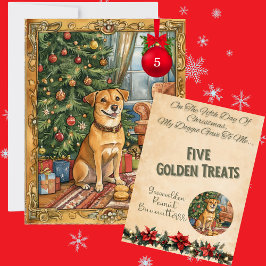 Tarjeta Festiva 12 Días De Navidades Doggie Día 5