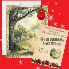 Tarjeta Festiva 12 Días De Navidades Doggie Día 7