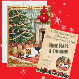 Tarjeta Festiva 12 Días De Navidades Doggie Día 9