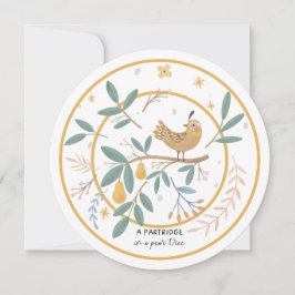 Tarjeta Festiva 12 días de perdiz de Navidades en un árbol de pera