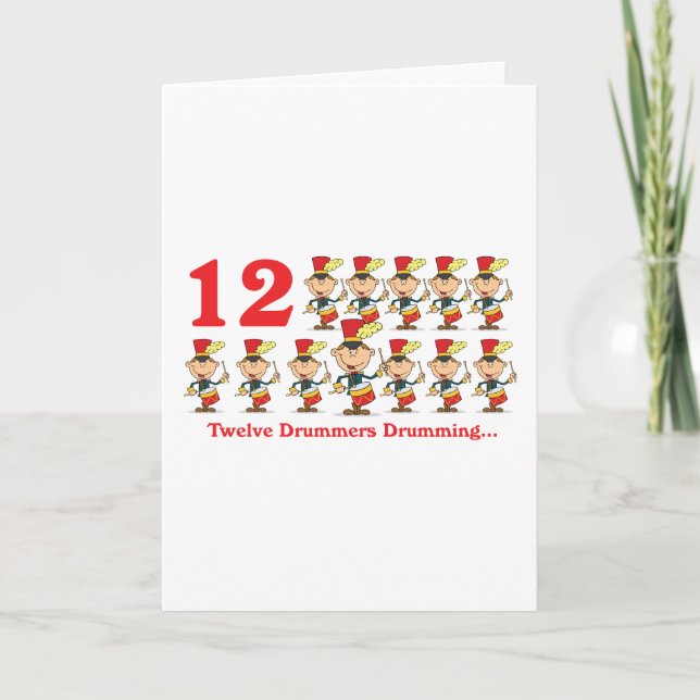 Tarjeta Festiva 12 días doce tambores tambores (Anverso)