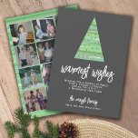 Tarjeta Festiva 12 Foto: Warmest Wishes Christmas Tree Ornaments<br><div class="desc">DISEÑO FRONTAL: Un Árbol de Navidad moderno y mínimo con fondo de color de agua y adornos. El saludo -los deseos más cálidos- se puede cambiar. También se incluye un área de mensajes con un área para agregar una firma de familia y nombres individuales. El color de fondo es un...</div>