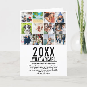 Tarjeta Festiva 12 Noticias Familiares de Fotos Año en Revisión Qu