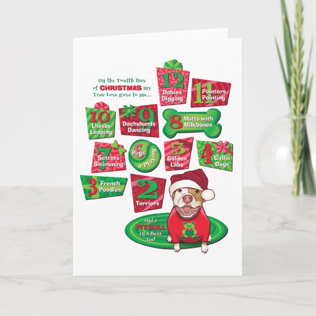 Tarjeta Festiva 12 Perros de Navidades (Anverso)