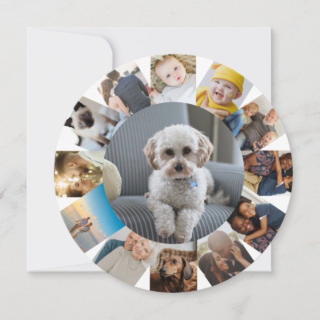 Tarjeta Festiva 13 Collage de fotos personalizado (Anverso)